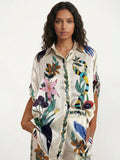 Large Blouse Shirt with Sophisticated Print