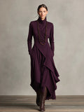 Asymmetrical Maxi Dress for Women in Purple