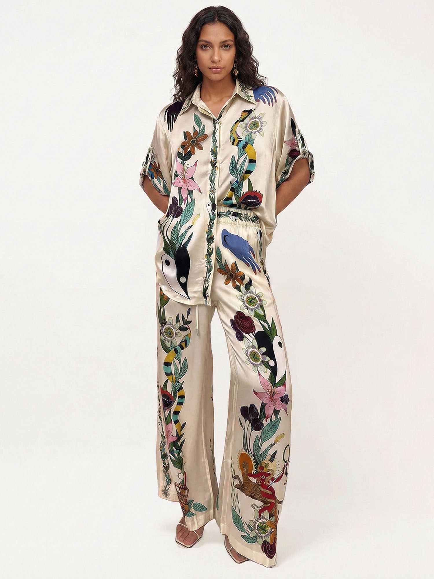 Large Blouse Shirt with Sophisticated Print