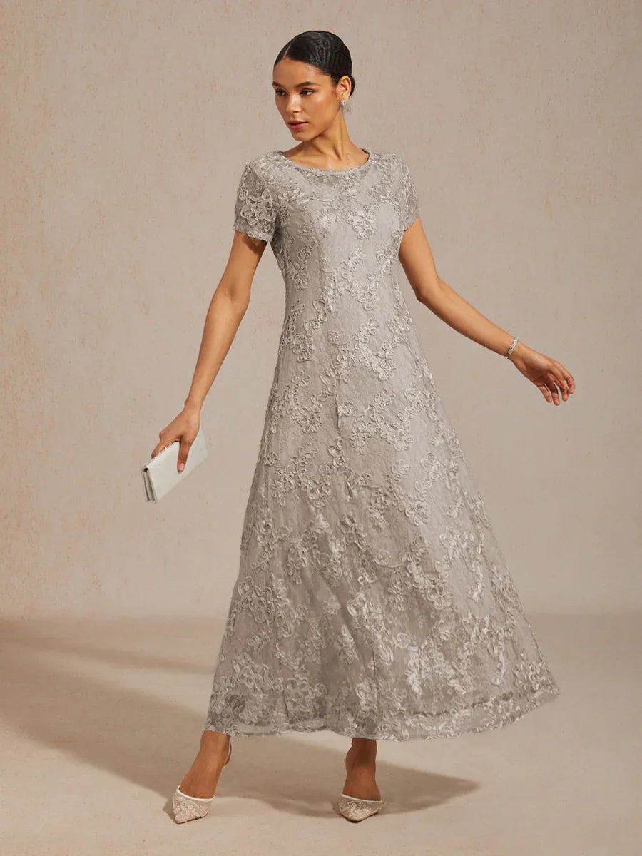 A-Line Lace Dresses with Sequin Embellishments