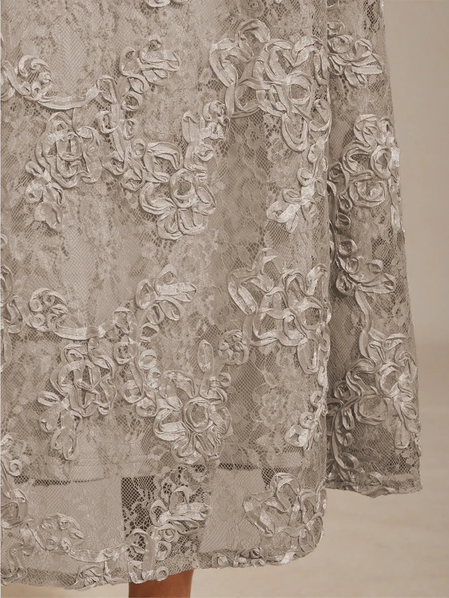 A-Line Lace Dresses with Sequin Embellishments