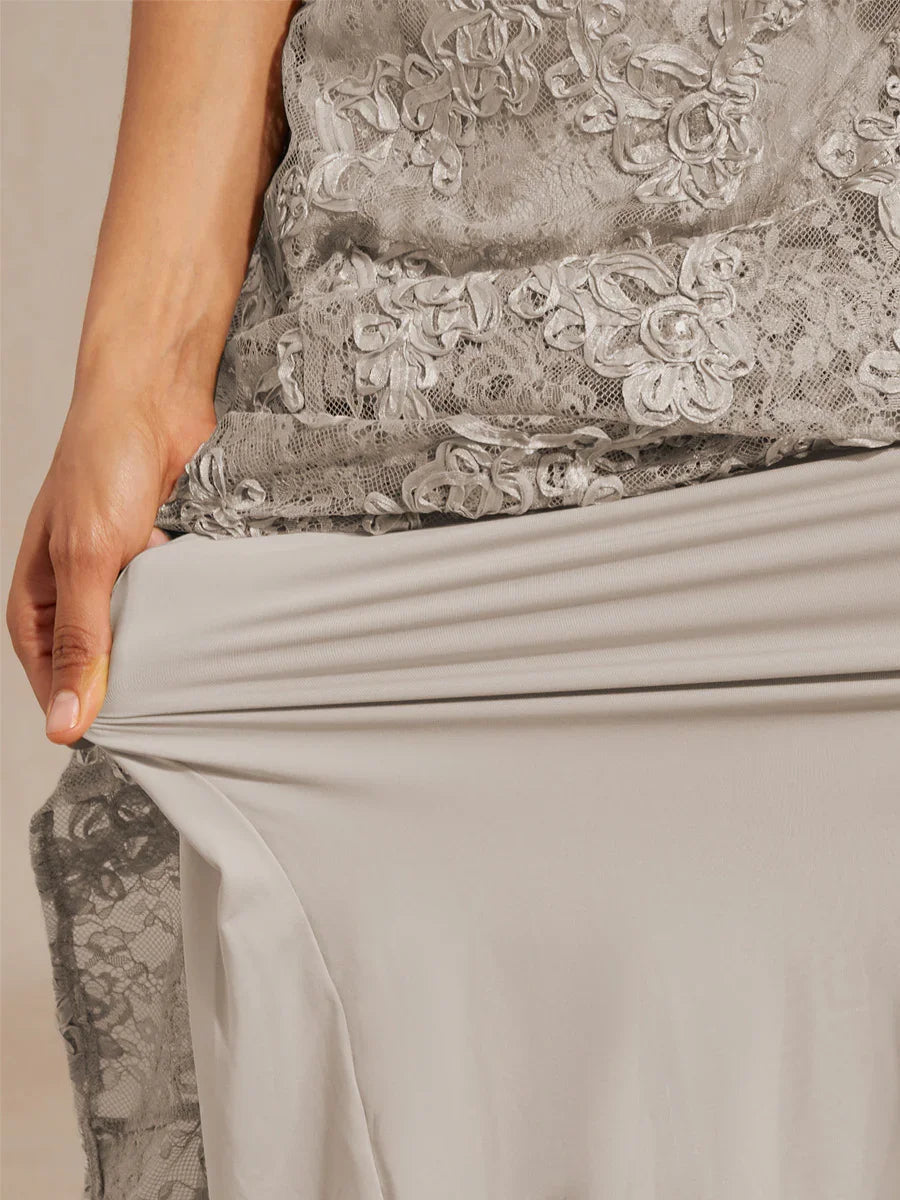 A-Line Lace Dresses with Sequin Embellishments