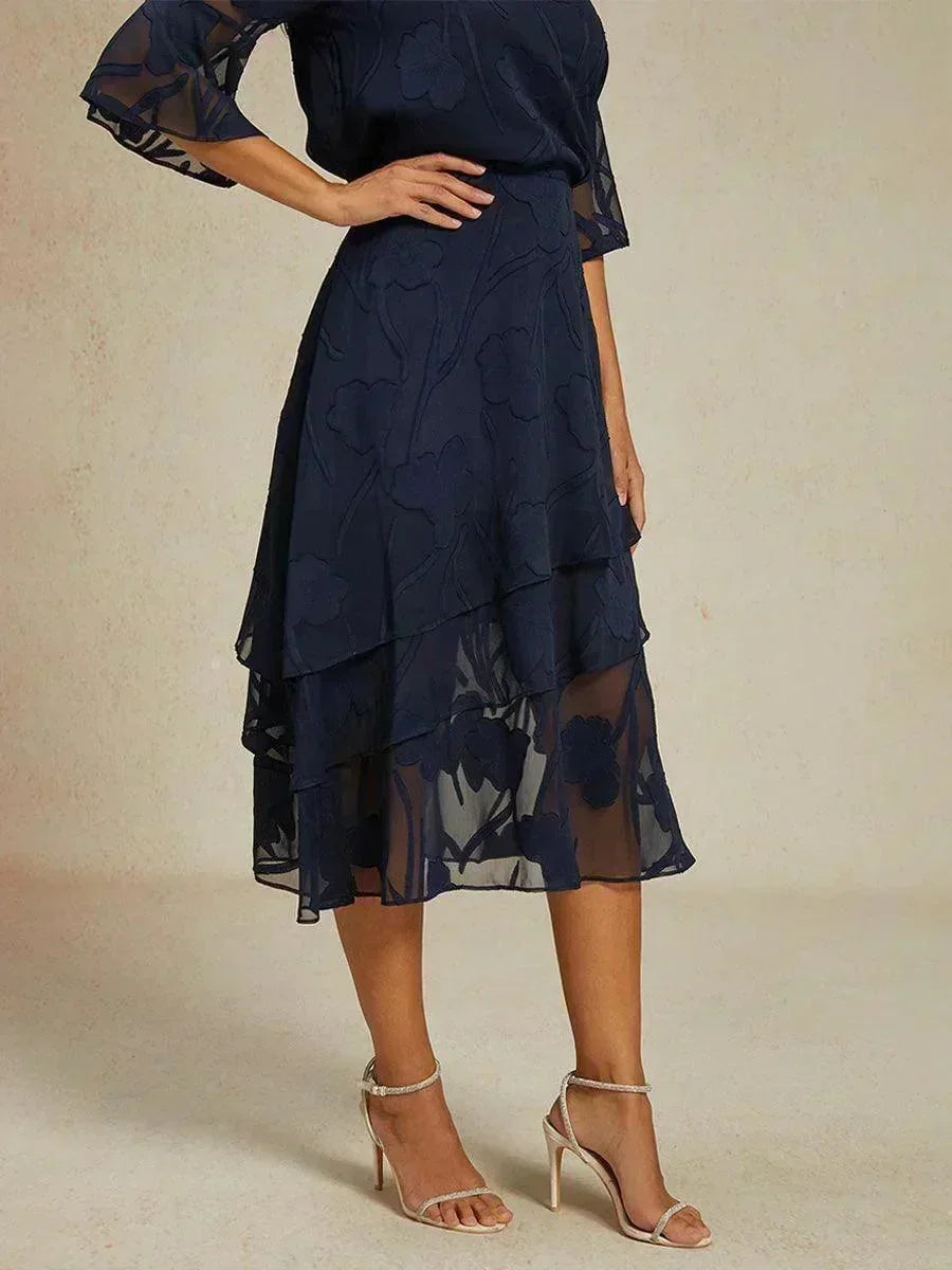 Midi Skirt in Floral Chiffon