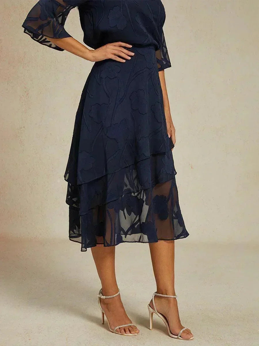 Midi Skirt in Floral Chiffon
