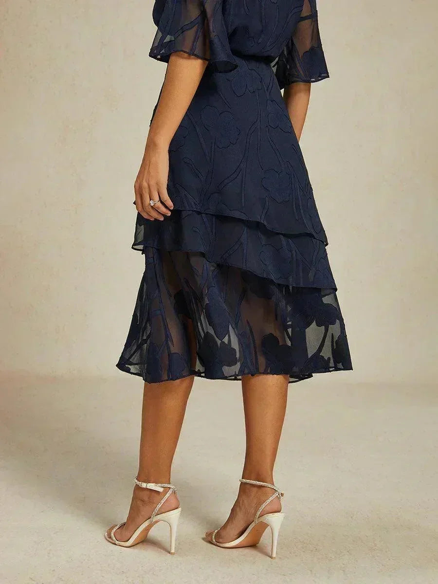 Midi Skirt in Floral Chiffon