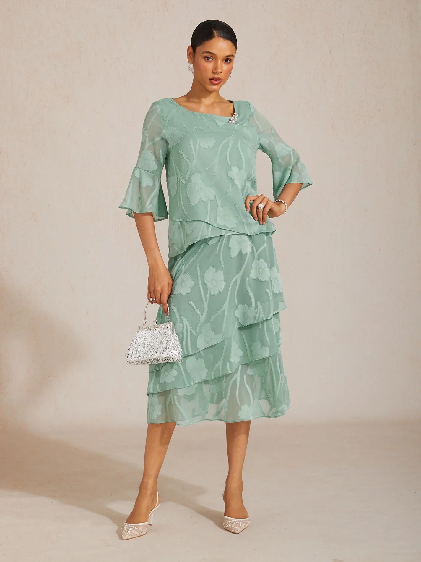 Silk Shirt with Asymmetrical Hem