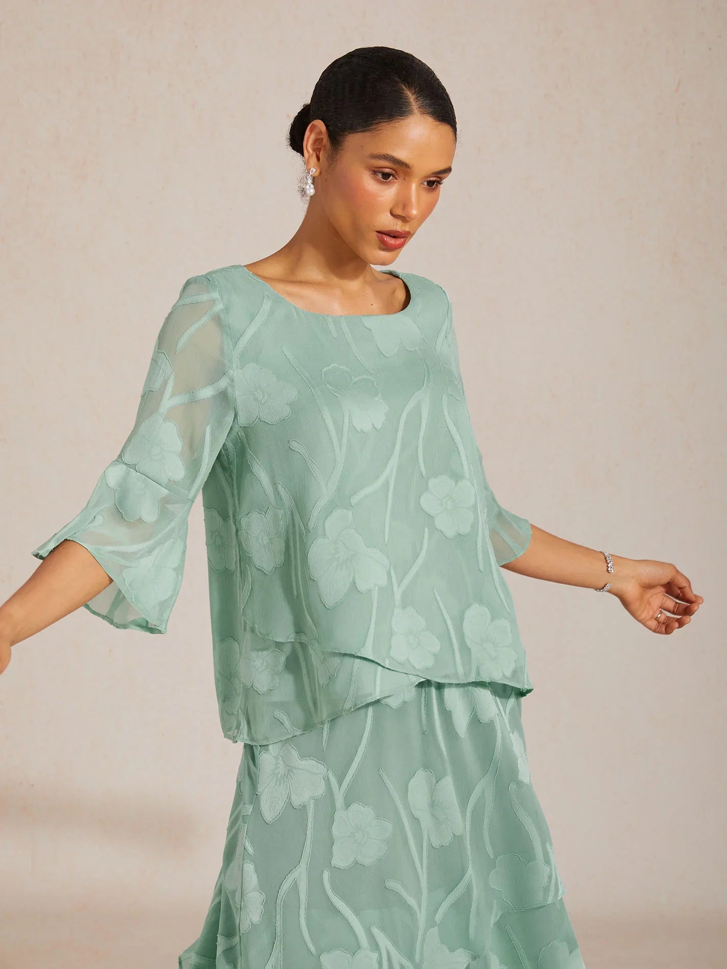 Silk Shirt with Asymmetrical Hem