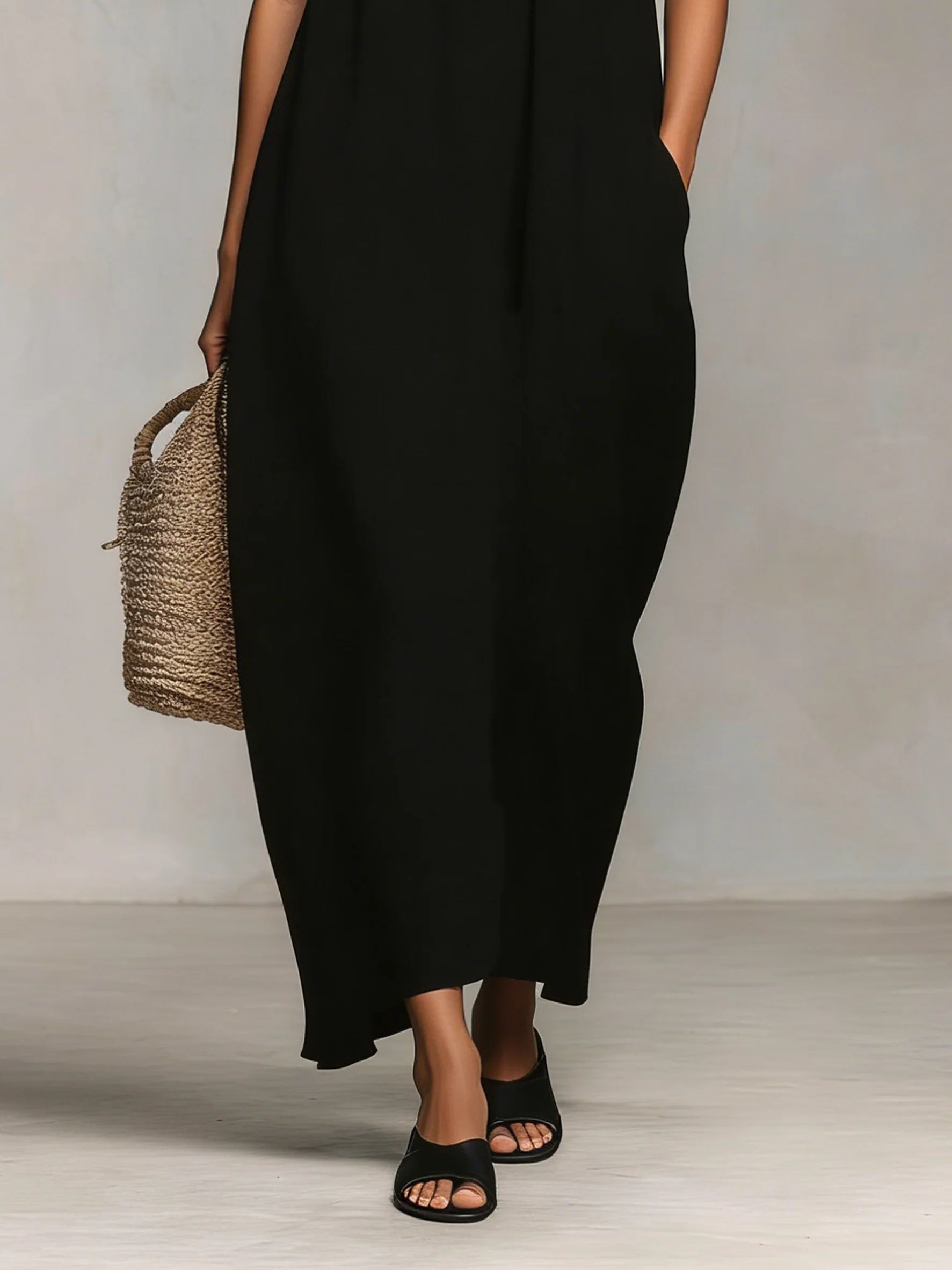 Miral™ | Maxi Dress with Color Blocks and Thin Straps