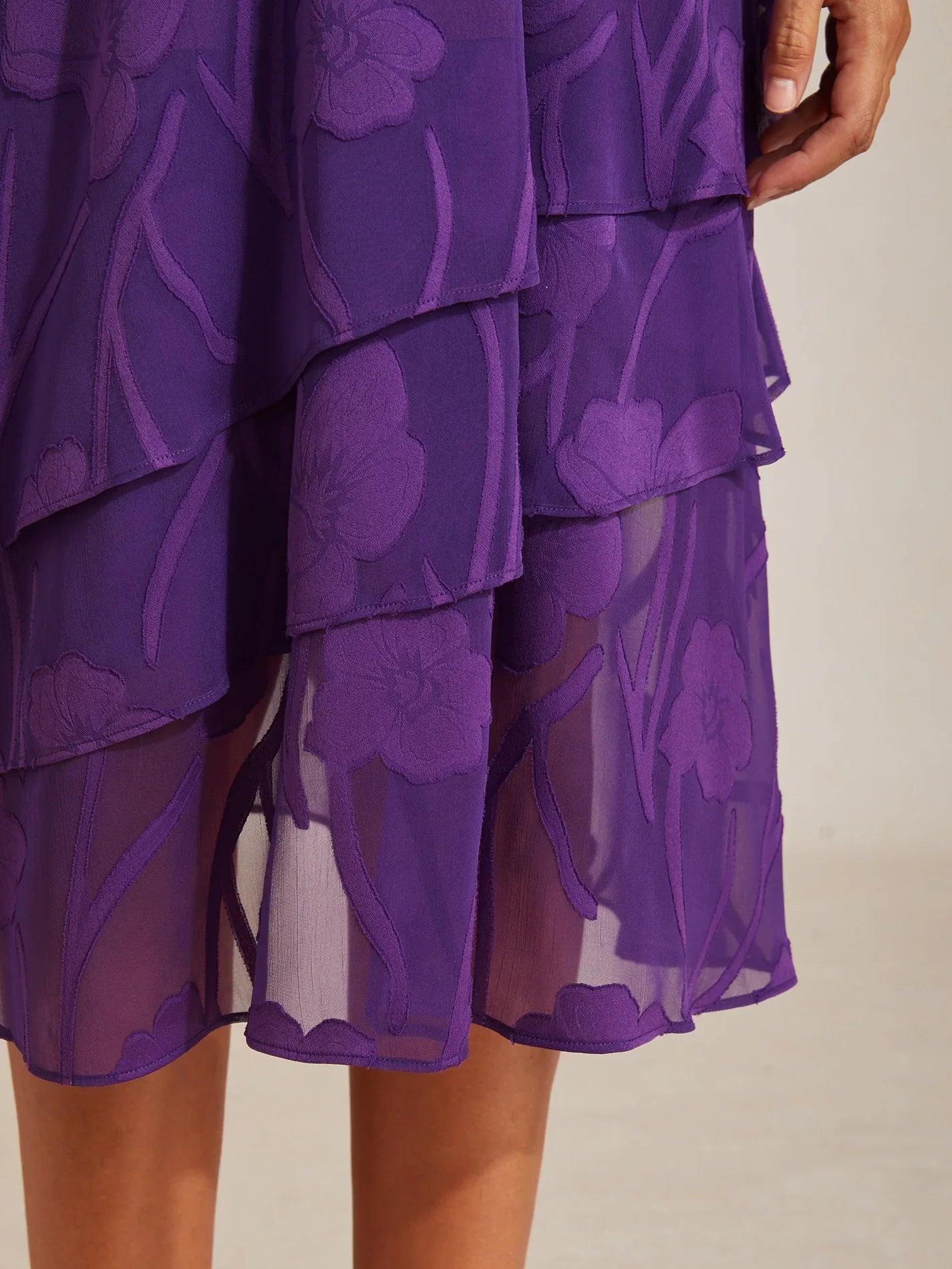 Midi Skirt in Floral Chiffon