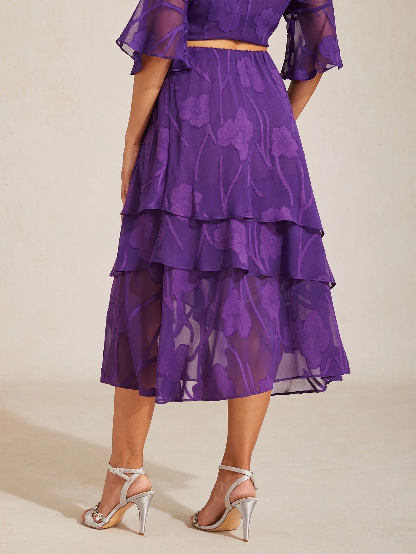 Midi Skirt in Floral Chiffon