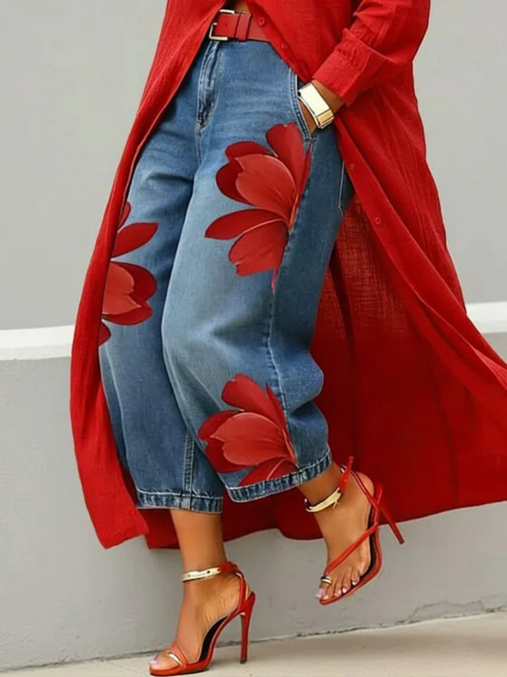 Very | Long Sleeve Shirt and Floral Jeans Coordinate