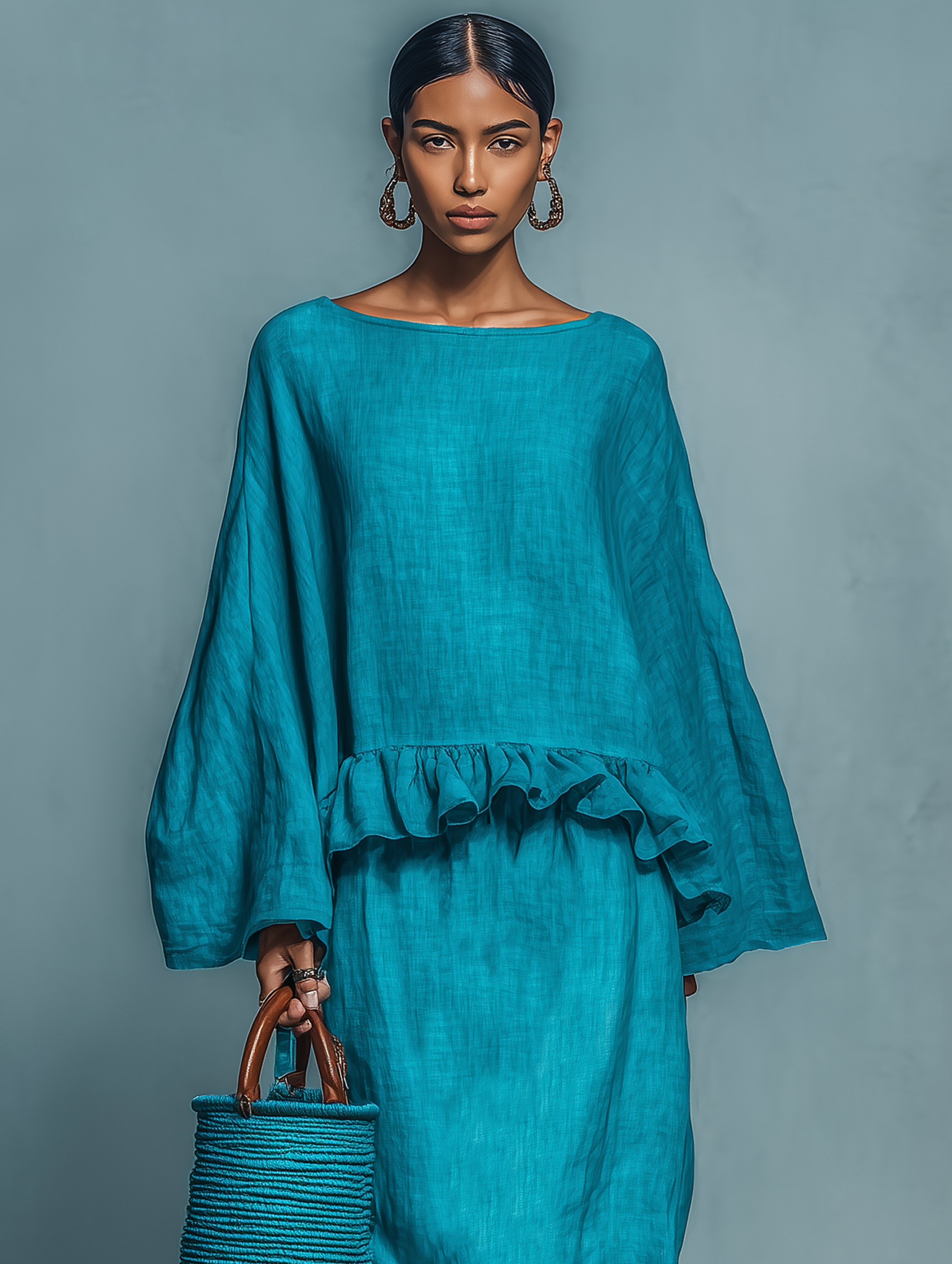 Minimalist Style Women's Top and Straight Skirt Set MDA1655L9Y
