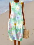 Erin | Midi Dress of Pastel Bloom