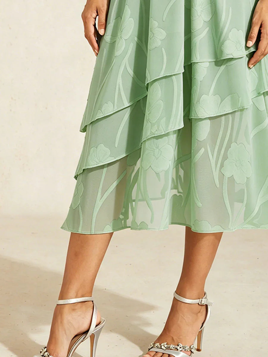 Midi Skirt in Floral Chiffon