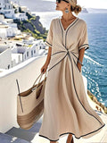 Summer Dresses for Women | Maxi Dress with V-Neck and Twist Front