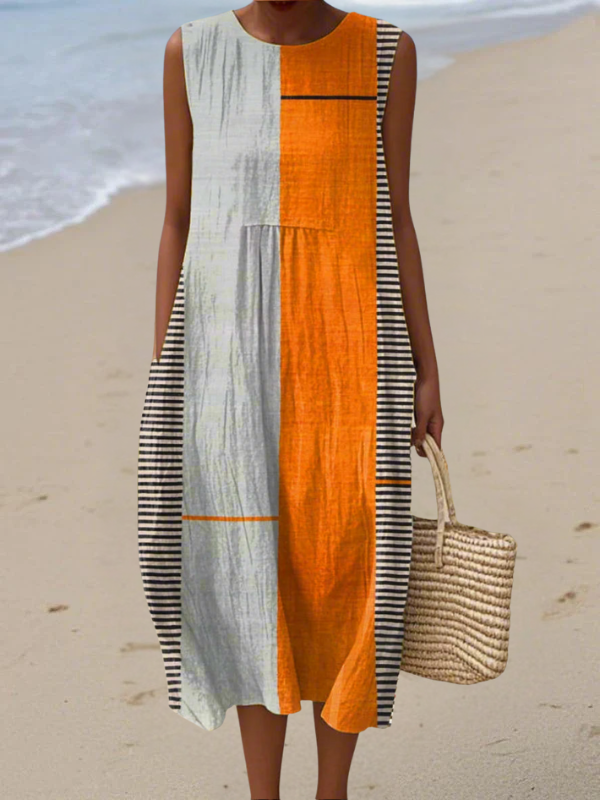 May | Midi Dress with Colorful Blocks