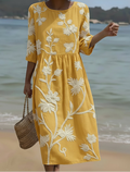 Yasi | Midi Dress with Floral Print