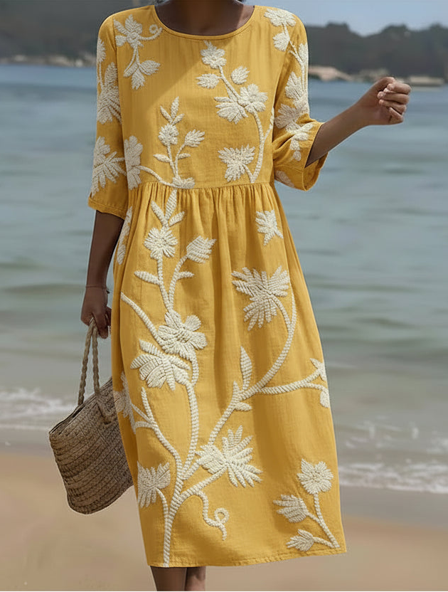 Yasi | Midi Dress with Floral Print