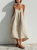 Lightweight Long Dresses with Loose Cut and Asymmetrical Hem for Women, Casual Elegant Contemporary Style MDZ1369D3LYL
