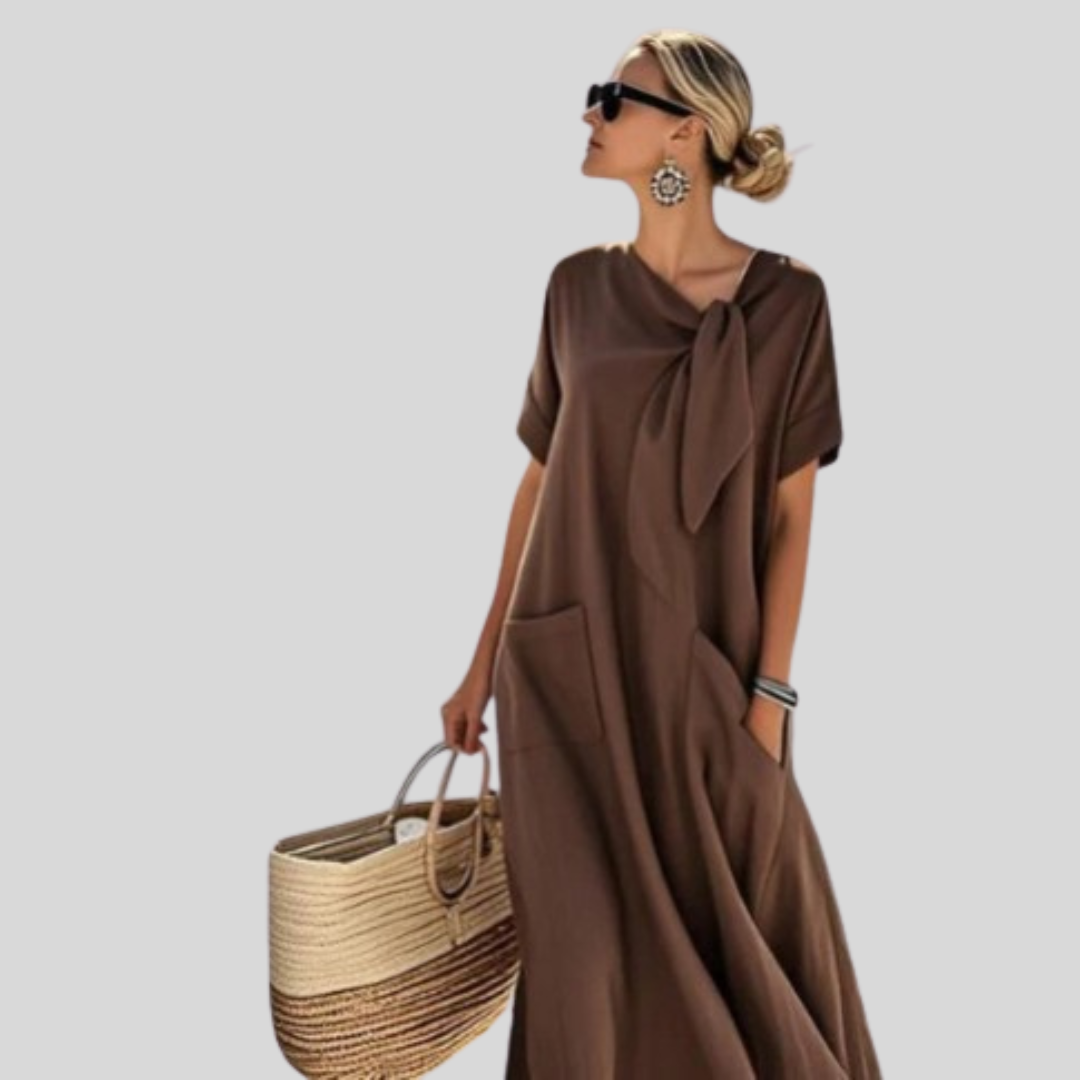 Alisa | Mini Dress with Tie Collar for Women