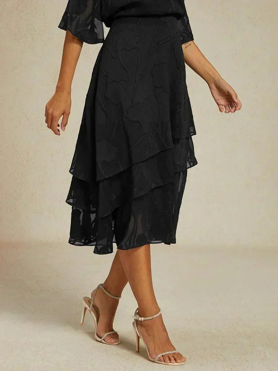 Midi Skirt in Floral Chiffon
