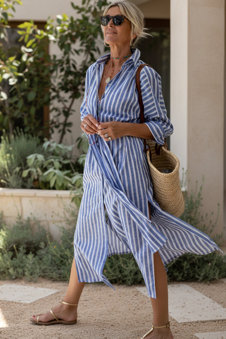 Striped Shirt Dresses by El | Casual Mini for Day and Night