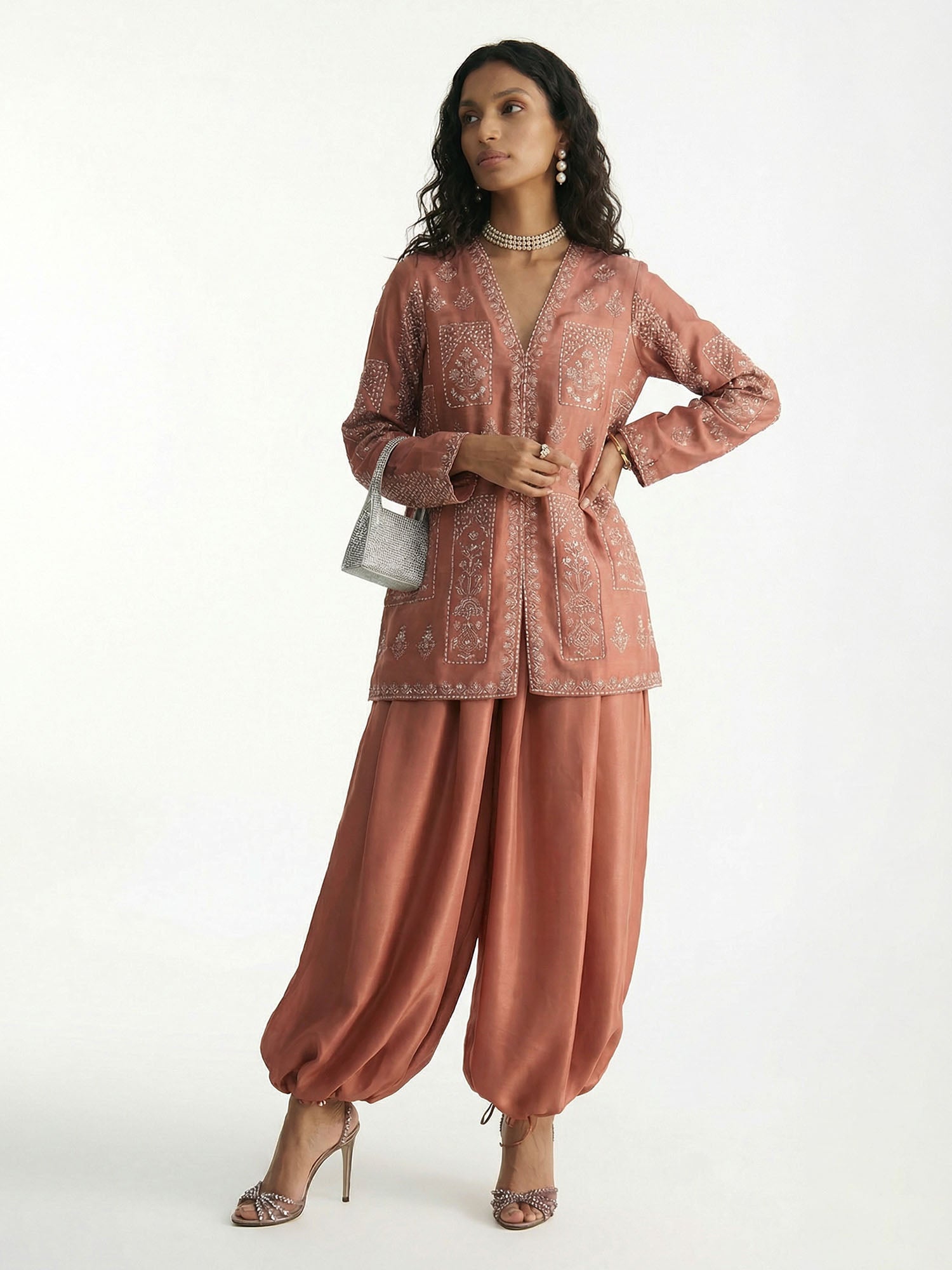 Embroidered Terracotta Pants