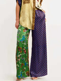 Contrast Wide Cargo Pants