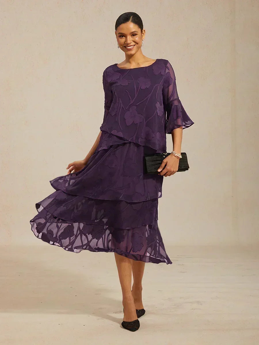 Midi Skirt in Floral Chiffon