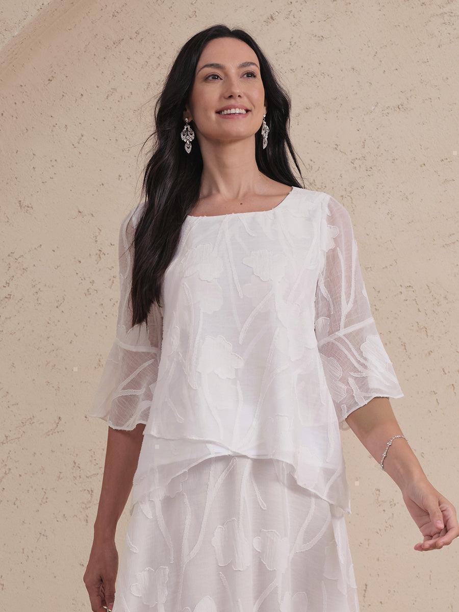 Silk Shirt with Asymmetrical Hem