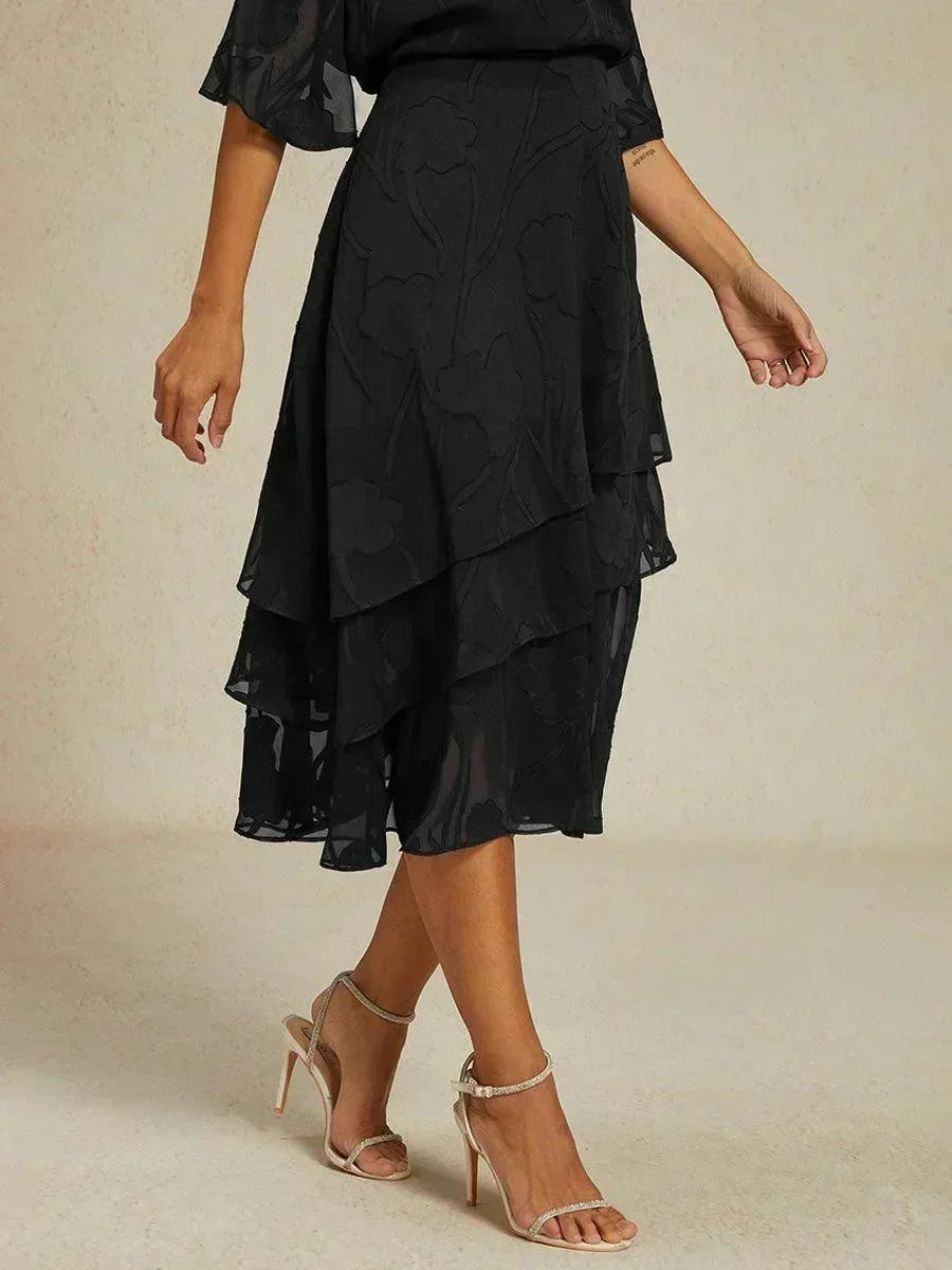 Midi Skirt in Floral Chiffon