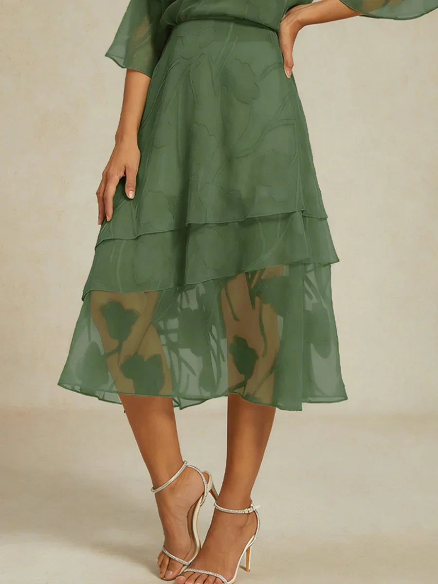 Midi Skirt in Floral Chiffon