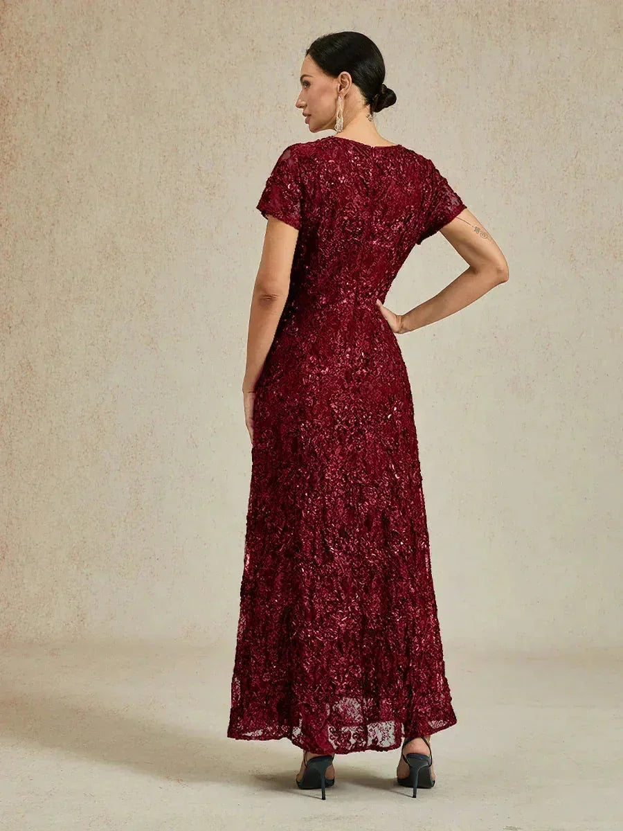 A-Line Lace Dresses with Sequin Embellishments