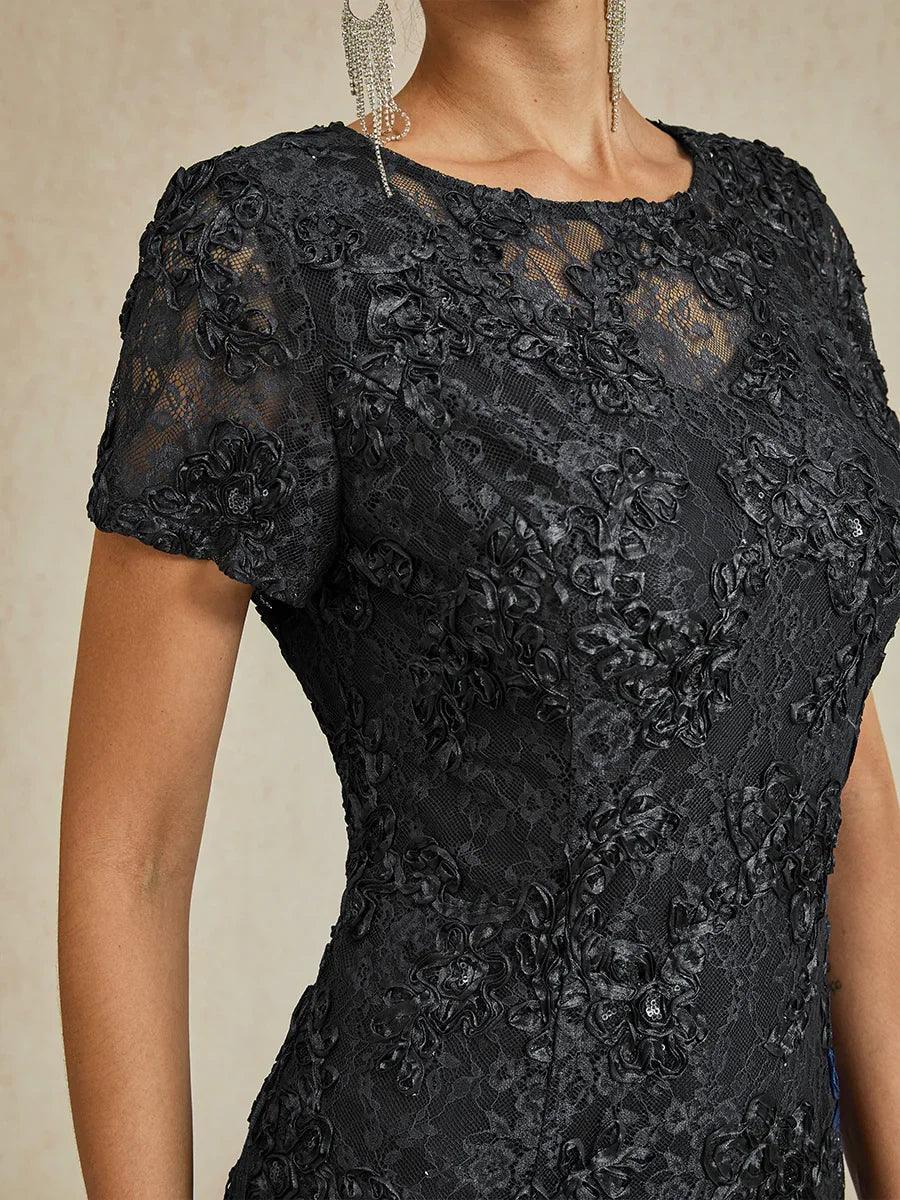 A-Line Lace Dresses with Sequin Embellishments