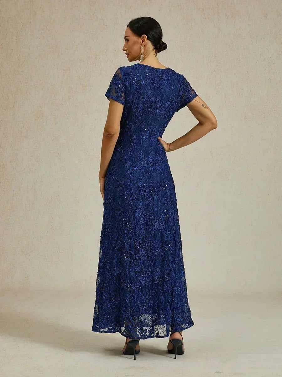 A-Line Lace Dresses with Sequin Embellishments