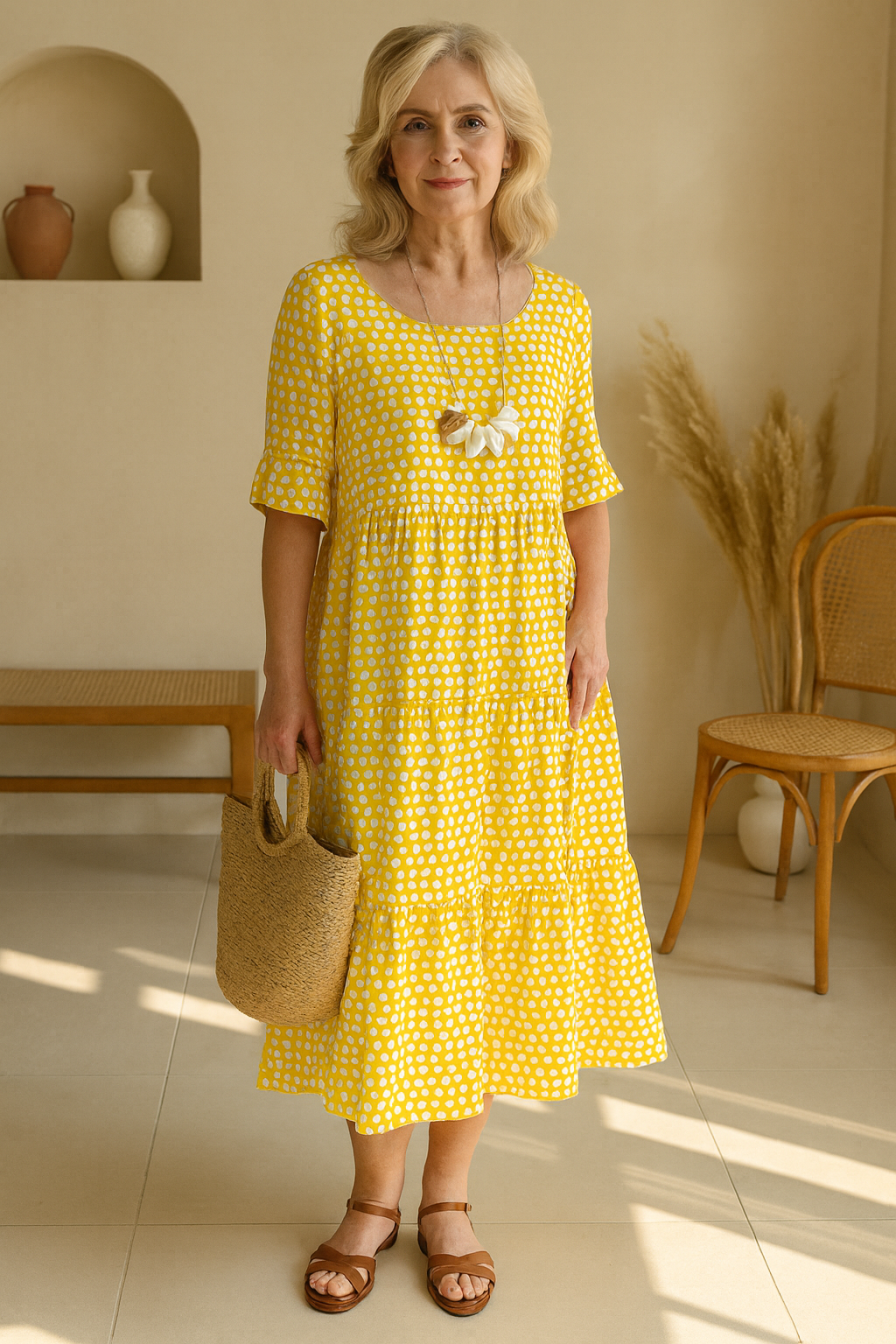 Zarla | Midi Dress with Short Sleeves