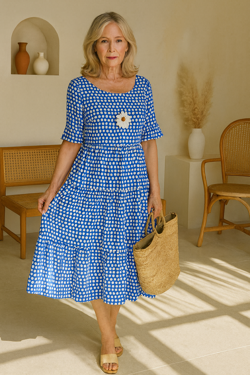 Zarla | Midi Dress with Short Sleeves