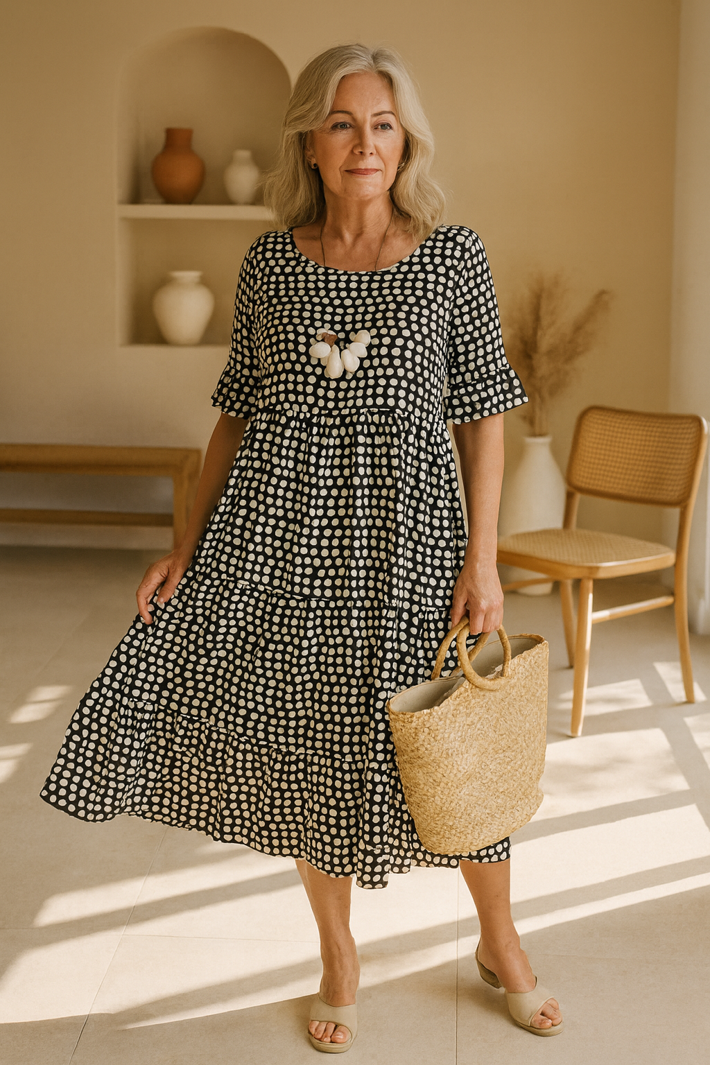 Zarla | Midi Dress with Short Sleeves