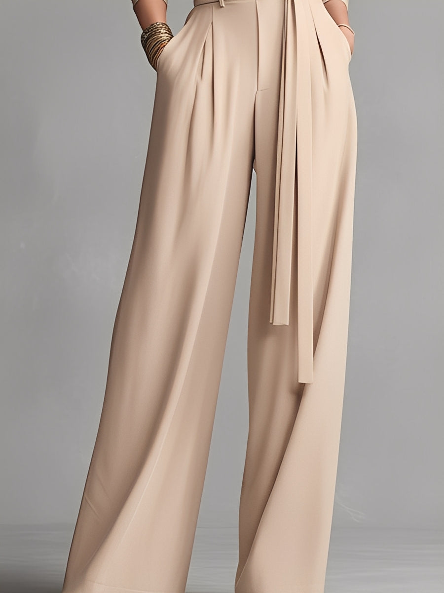 Knitted Rubber Suit in Neutral Color for Women with Folded Waist MDA1516L0I
