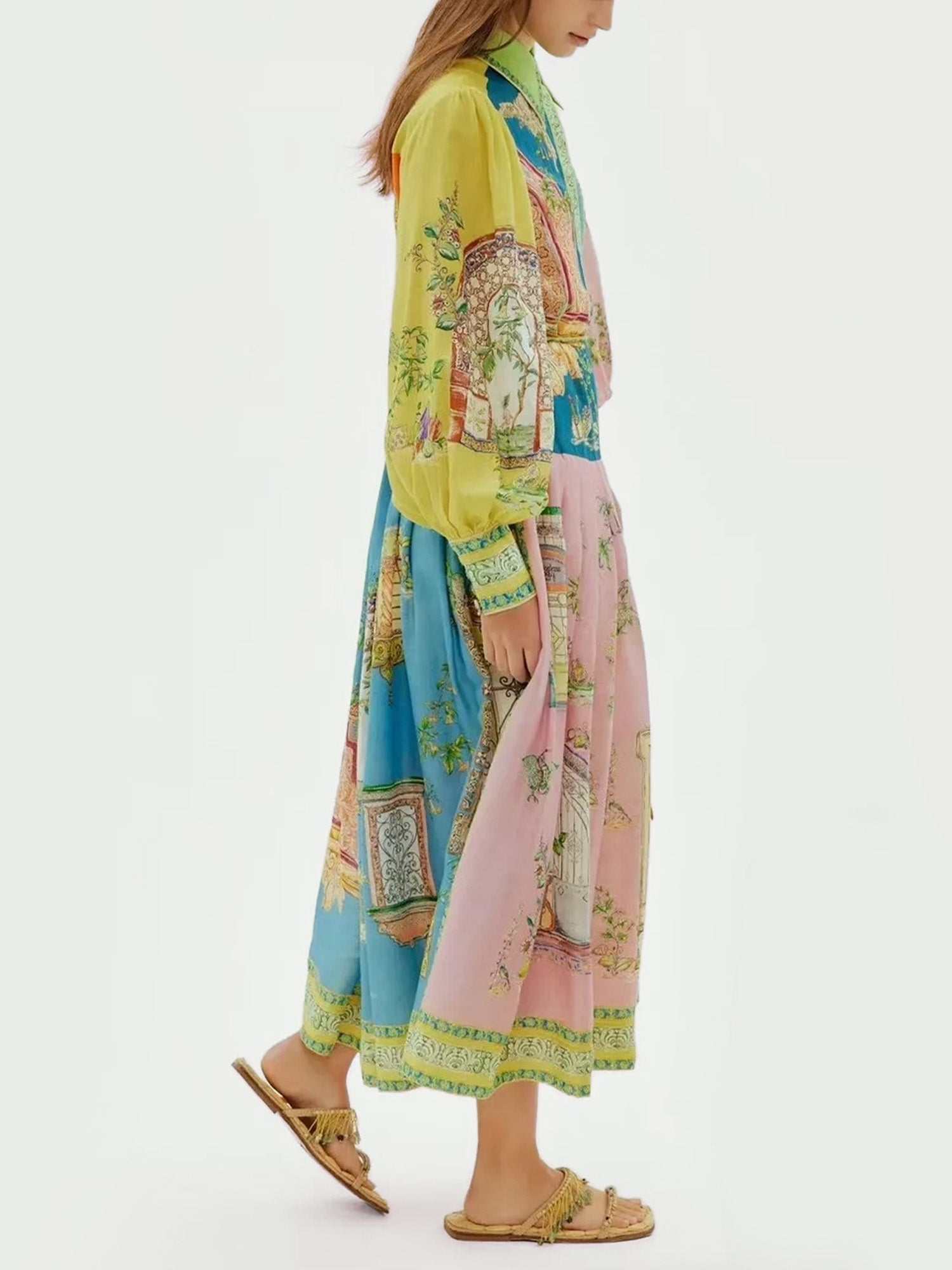 Printed Midi Dress Inspired by Vintage