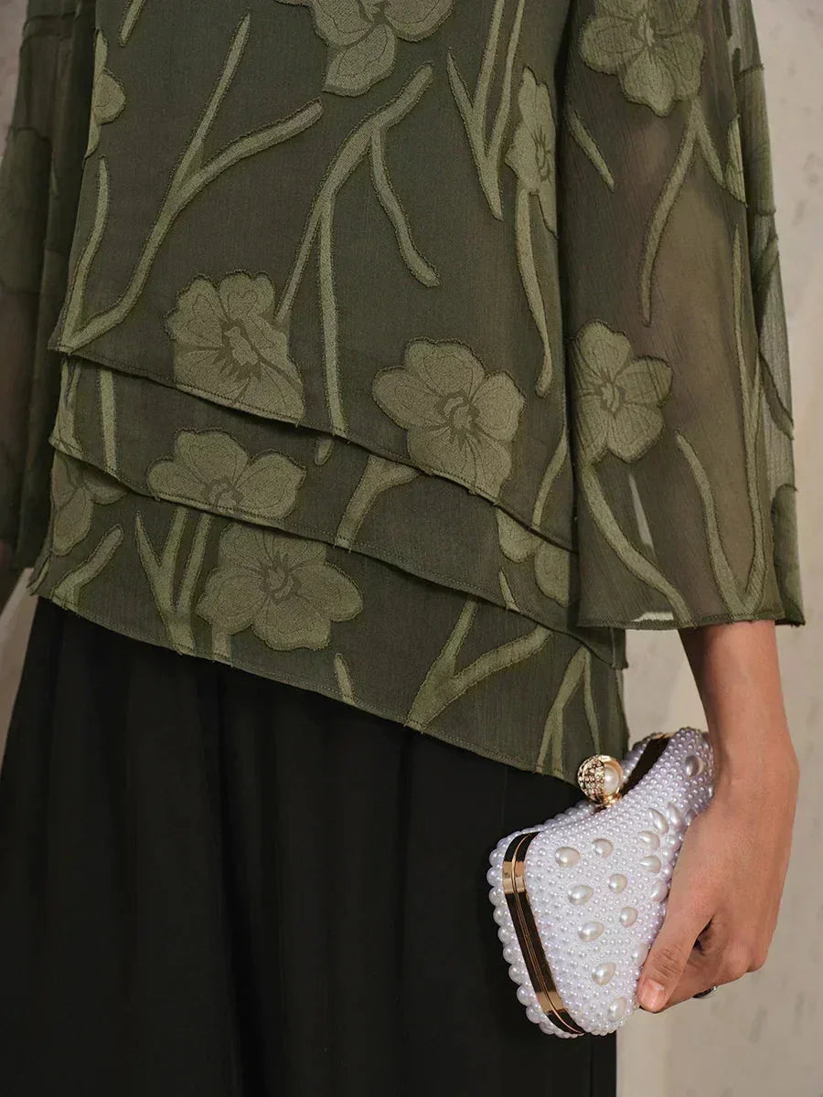 Floral Silk Layered Shirt