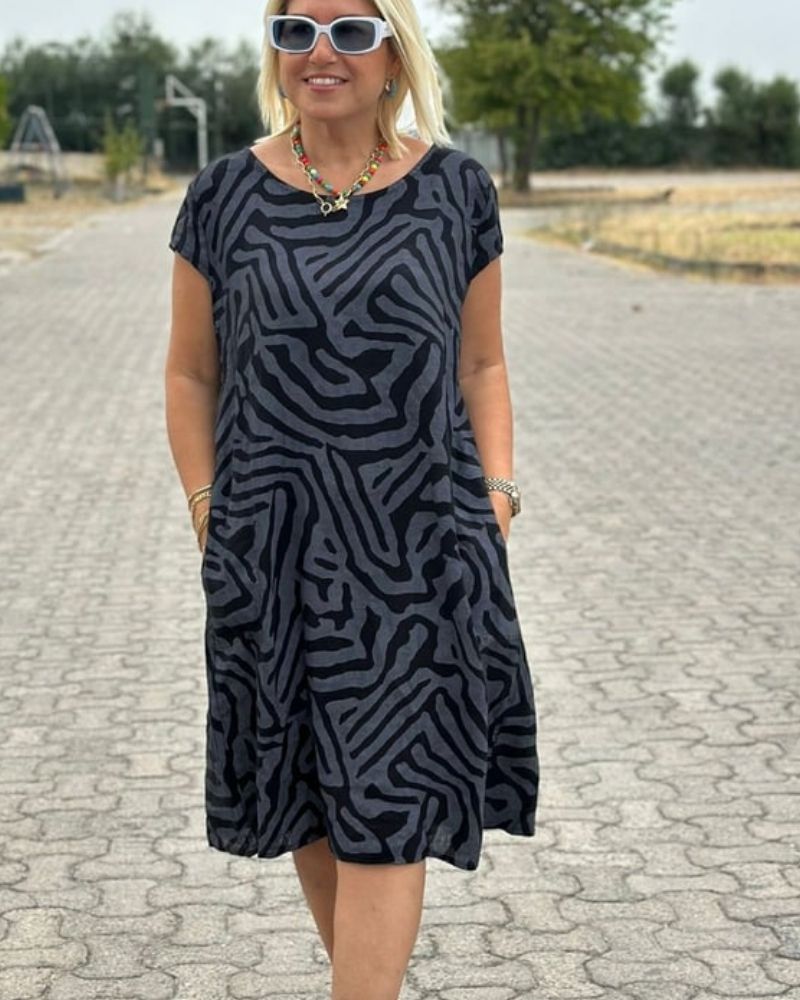 Avnil | Summer Dress with Round Collar