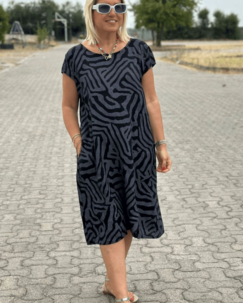 Avnil | Summer Dress with Round Collar