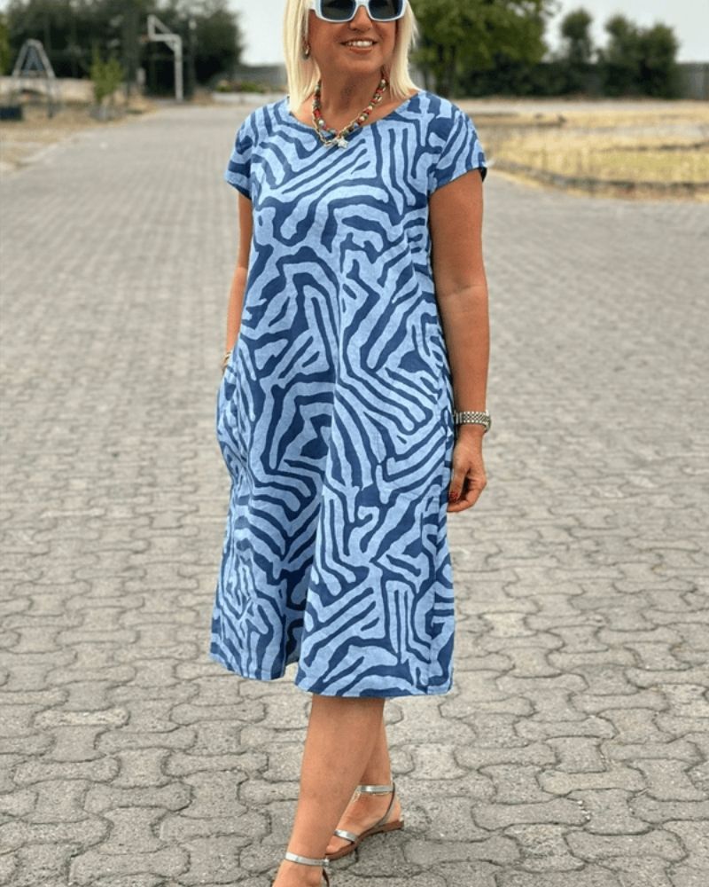 Avnil | Summer Dress with Round Collar