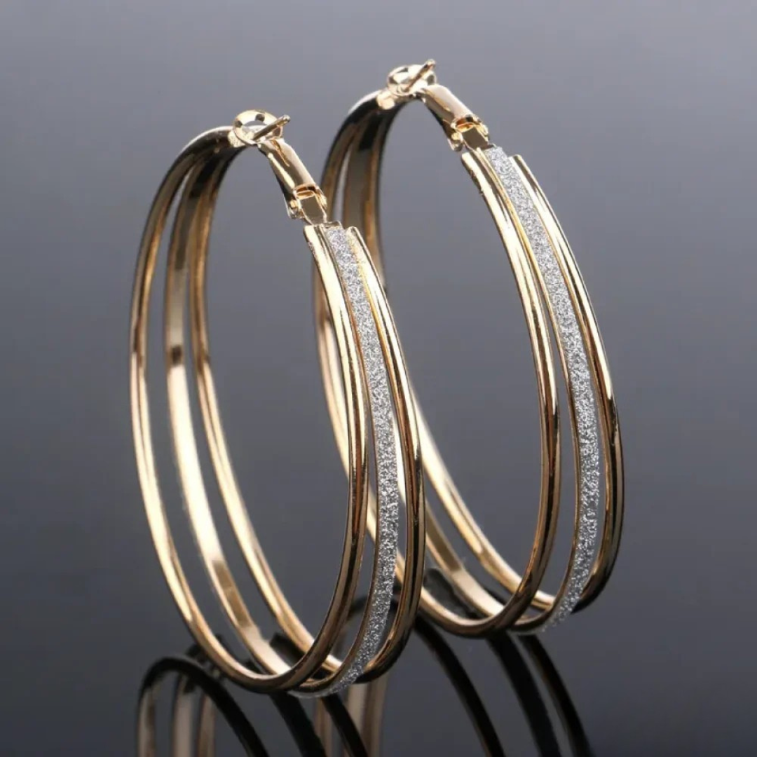 Retro Ceramic Earrings in Gold