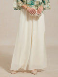 Straight Pants with Chiffon Layer