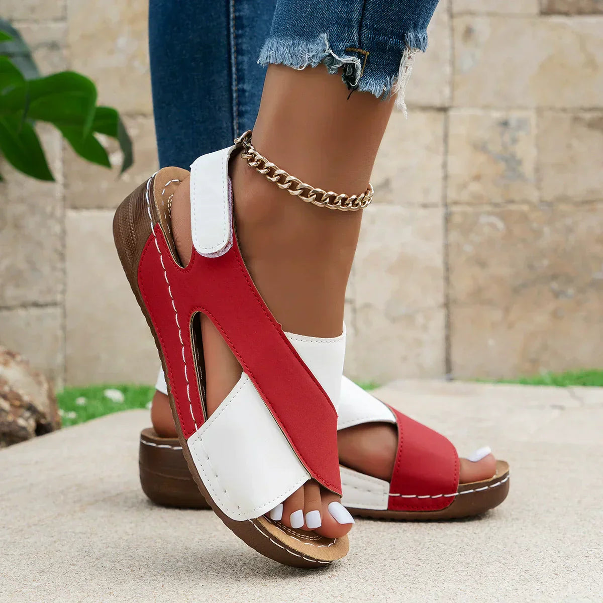 Orthopedic Sandals with Comfortable Diagonal Heel for Women