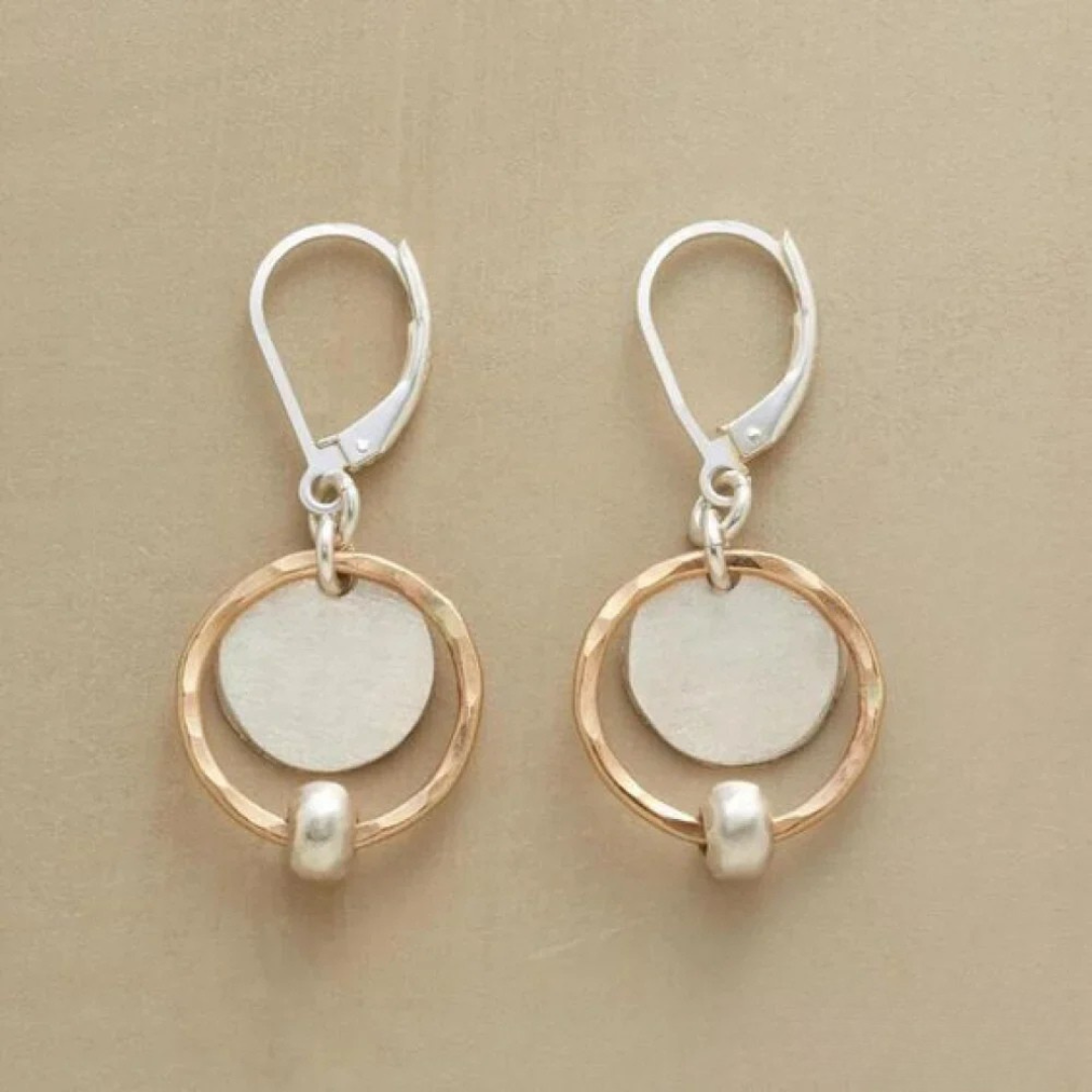 Elegant Gold and Silver Earrings with Pearls