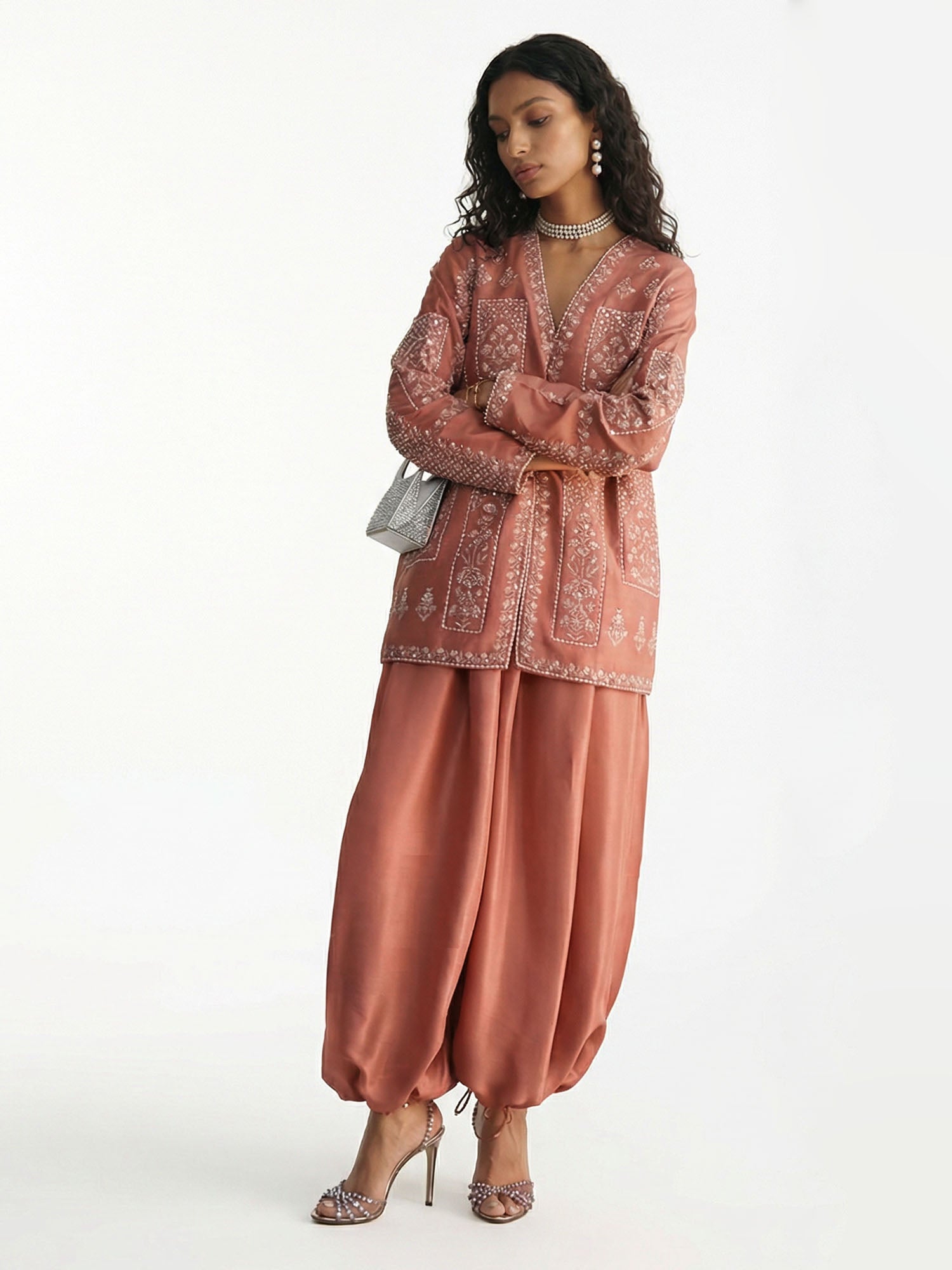 Embroidered Terracotta Pants