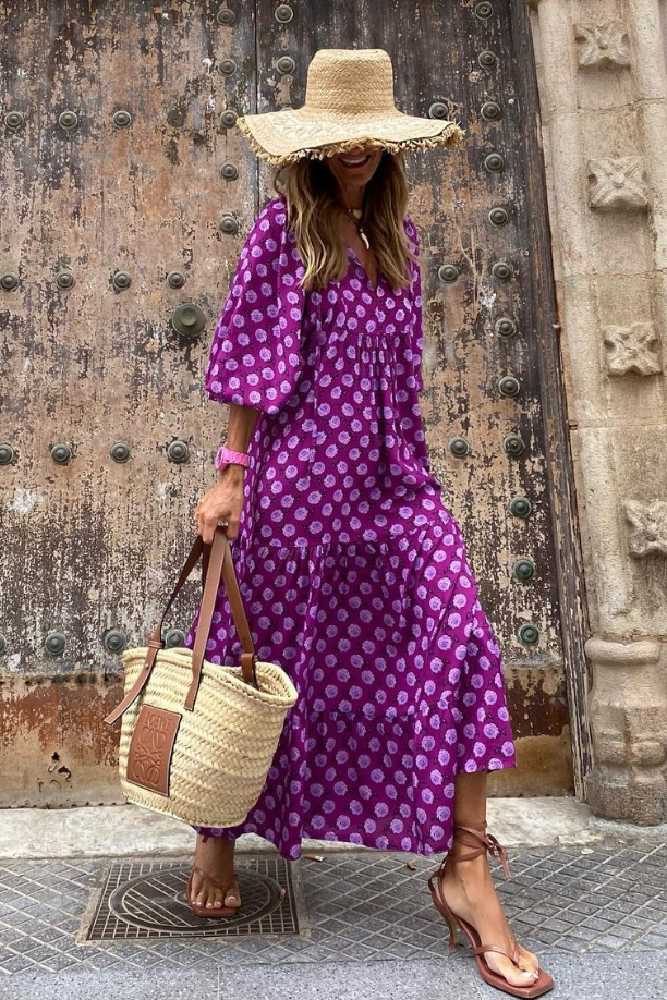 Vansa | Long Maxi Dress with Print